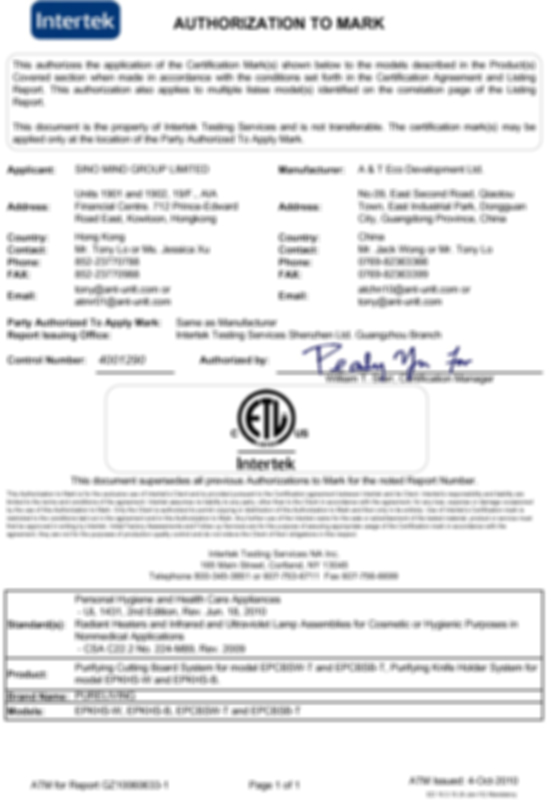 ETL certificate